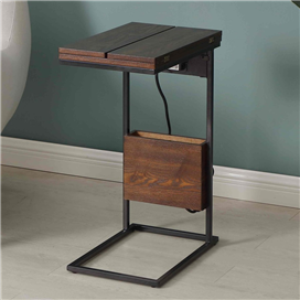 Foldable Side Table with Charge Station